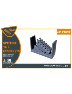 Spitfire Tr.9 exhausts for Airfix kit, 1/48 - Clear Prop Accessorie...