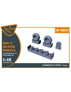 DHC-2 Beaver Wheels set for Dora Wings, 1/48 - Clear Prop Accessori...
