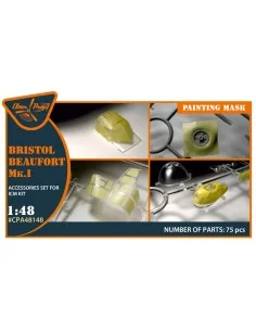Beaufort Mk.IA painting mask for ICM, 1/48 - Clear Prop Accessories...