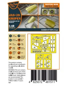 JAS 39 Gripen double-sided painting mask for Italeri, 1/48 - Clear ... 2