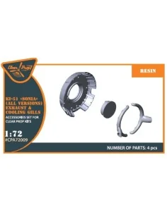 Ki-51 Sonia (all versions) resin exhaust & cooling gills for CP kit... 2