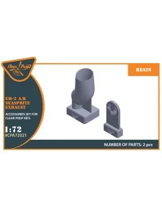 UH-2 A/B SEASPRITE resin exhaust for CP kit CP72002, 1/72 - Clear P... 2