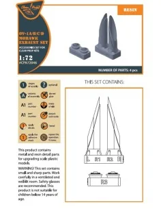 OV-1 A/B/C/D Mohawk exhaust set for CP kit, 1/72 - Clear Prop Acces... 2