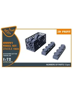 HMMWV Wheel set 37x12, 5 Tires for T-Model kits, 1/72 - Clear Prop ...