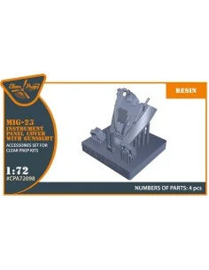 MiG-23 Instrument panel cover with gunsight for CP kits, 1/72 - Cle...