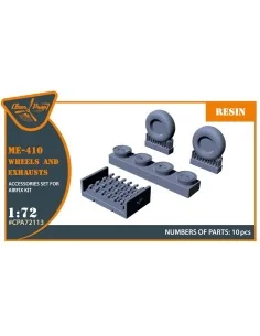 Me-410 B-1/U2/U4/R4 wheel set and exhausts for Airfix kit, 1/72 - C...