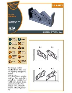 Me-410 B-1/U2/U4/R4 exhausts for Finemolds kits, 1/72 - Clear Prop ... 2