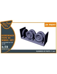 Kubelwagen type 82 Wheel set, 1/72 - Clear Prop Accessories CPA72124