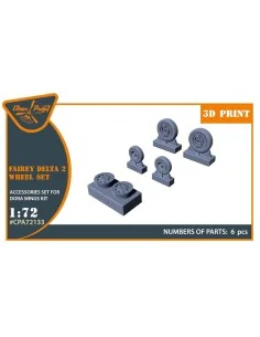 Fairey Delta 2 wheel set for Dora Wings kit, 1/72 - Clear Prop Acce...
