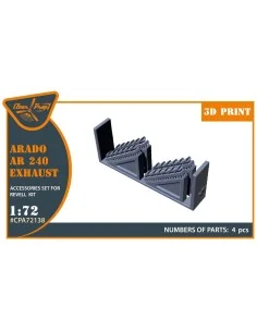Arado Ar-240 exhausts for REVELL kit, 1/72 - Clear Prop Accessories...