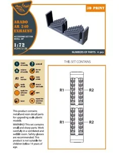 Arado Ar-240 exhausts for REVELL kit, 1/72 - Clear Prop Accessories... 2