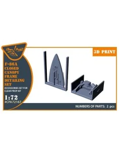 F-86A Closed canopy frame detailing set for CP kits, 1/72 - Clear P...