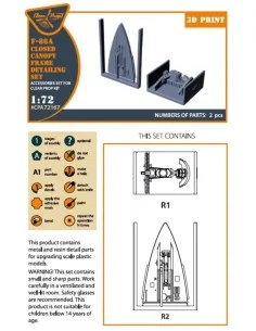 F-86A Closed canopy frame detailing set for CP kits, 1/72 - Clear P... 2