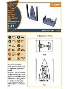 F-86A Open canopy frame detailing set for CP kits, 1/72 - Clear Pro... 2