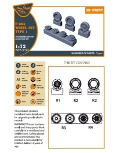 F-86A wheel set type 1 for CP kits, 1/72 - Clear Prop Accessories C... 2