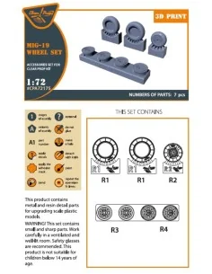 MiG-19 wheel set for CP kits, 1/72 - Clear Prop Accessories CPA72175 2