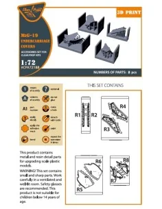 MiG-19 undercarriage covers for CP kits, 1/72 - Clear Prop Accessor... 2