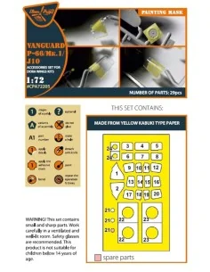 Vanguard P-66/Mk.1/J10 painting mask for Dora Wings kit, 1/72 - Cle... 2