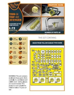 TBM-3/TBF-1C Avenger painting mask for Hobby Boss kit, 1/72 - Clear... 2