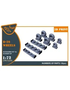 B-29 Wheels set (weighted), 1/72 - Clear Prop Accessories CPA72243