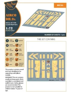 Airco DH.9a decal set for CP kits, 1/72 - Clear Prop Accessories CP... 2