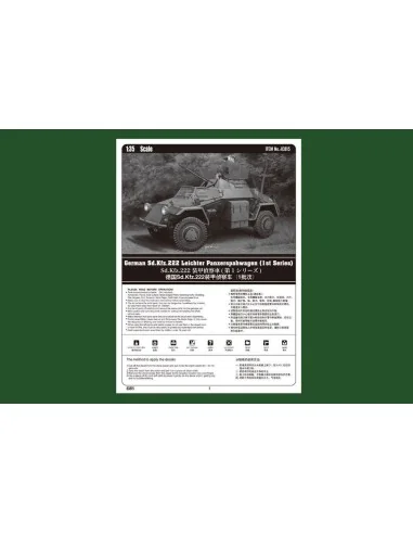 [NO_DESC] German Sd.Kfz.222 Leichter Panzerspahwag, 1/35 - Hobby Bo...