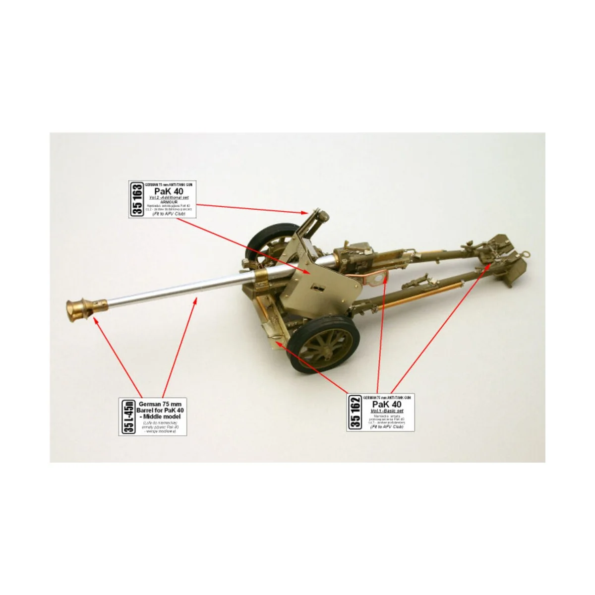 German A/T Gun PaK 40 - Vol.1- basic set, 1/35 - Aber Models 35162