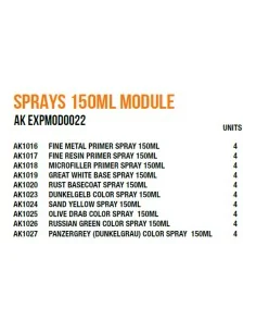 Sprays 150ml Module - AK Interactive AK EXPMOD0022 2