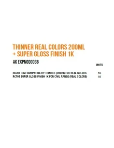 Thinner Real Colors 200ml+ Super Gloss Finish 1k Module - AK Intera... 2