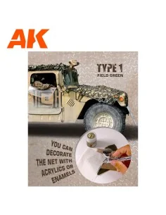 REGULAR CAMOUFLAGE NET Type 1 FIELD GREEN - AK Interactive AK8066 2