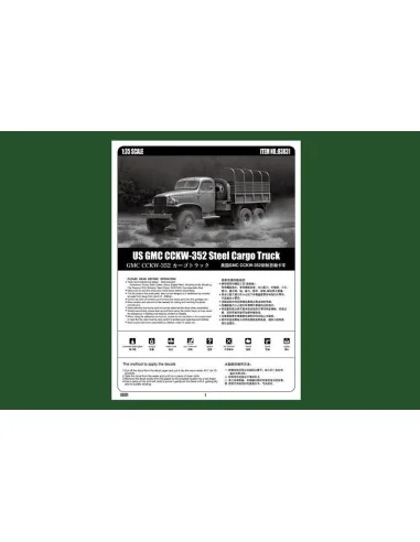 US GMC CCKW-352 Steel Cargo Truck, 1/35 - Hobby Boss 83831