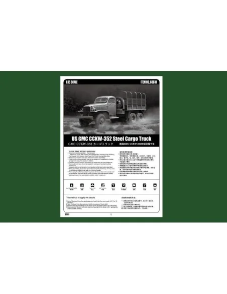 US GMC CCKW-352 Steel Cargo Truck, 1/35 - Hobby Boss 83831