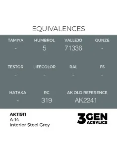 A-14 Interior Steel Grey - AK Interactive AK11911 2