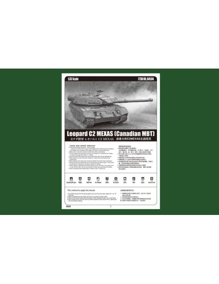 [NO_DESC] Leopard C2 MEXAS (Canadian MBT), 1/35 - Hobby Boss 84504