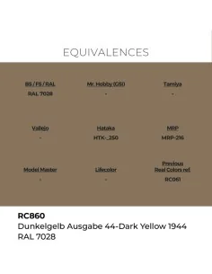 Real Colors: Dunkelgelb Ausgabe 44-Dark Yellow 1944 RAL 7028 17 ml.... 2