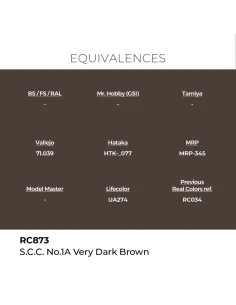 Real Colors: S.C.C. No.1A Very Dark Brown 17 ml. - AK Interactive R... 2