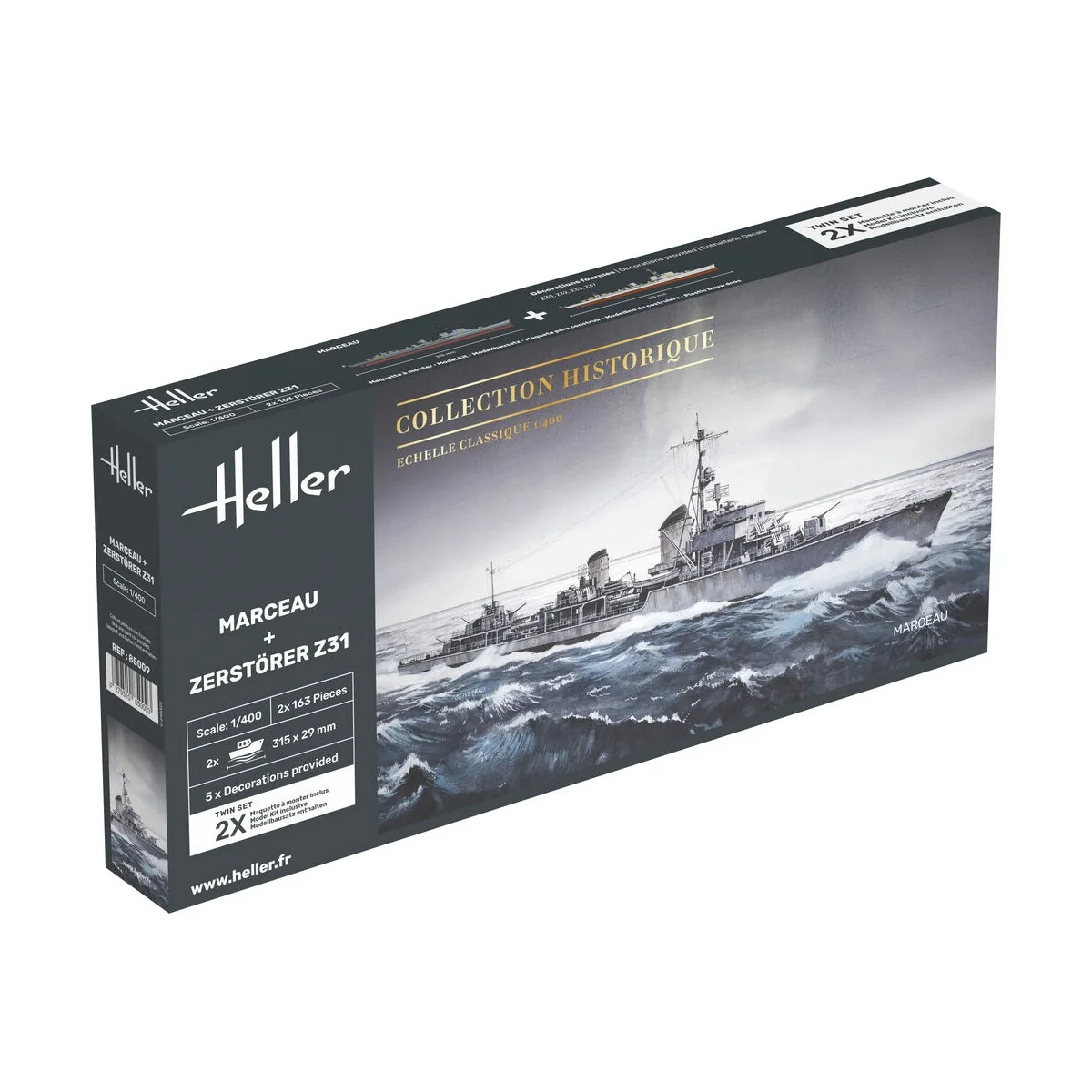 Twin Set Marceau + Zerstörer Z31, 1/400 - Heller 85009 Twin Set Marceau + Zerstörer Z31, 1/400 - Heller 85009