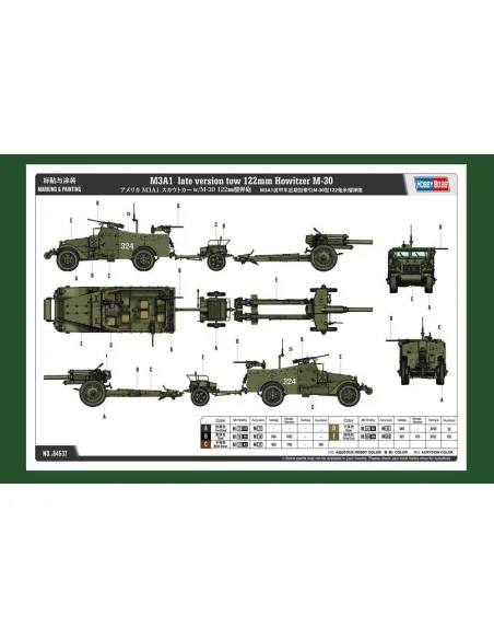 M3A1 late version tow 122mm HowitzerM-30, 1/35 - Hobby Boss 84537