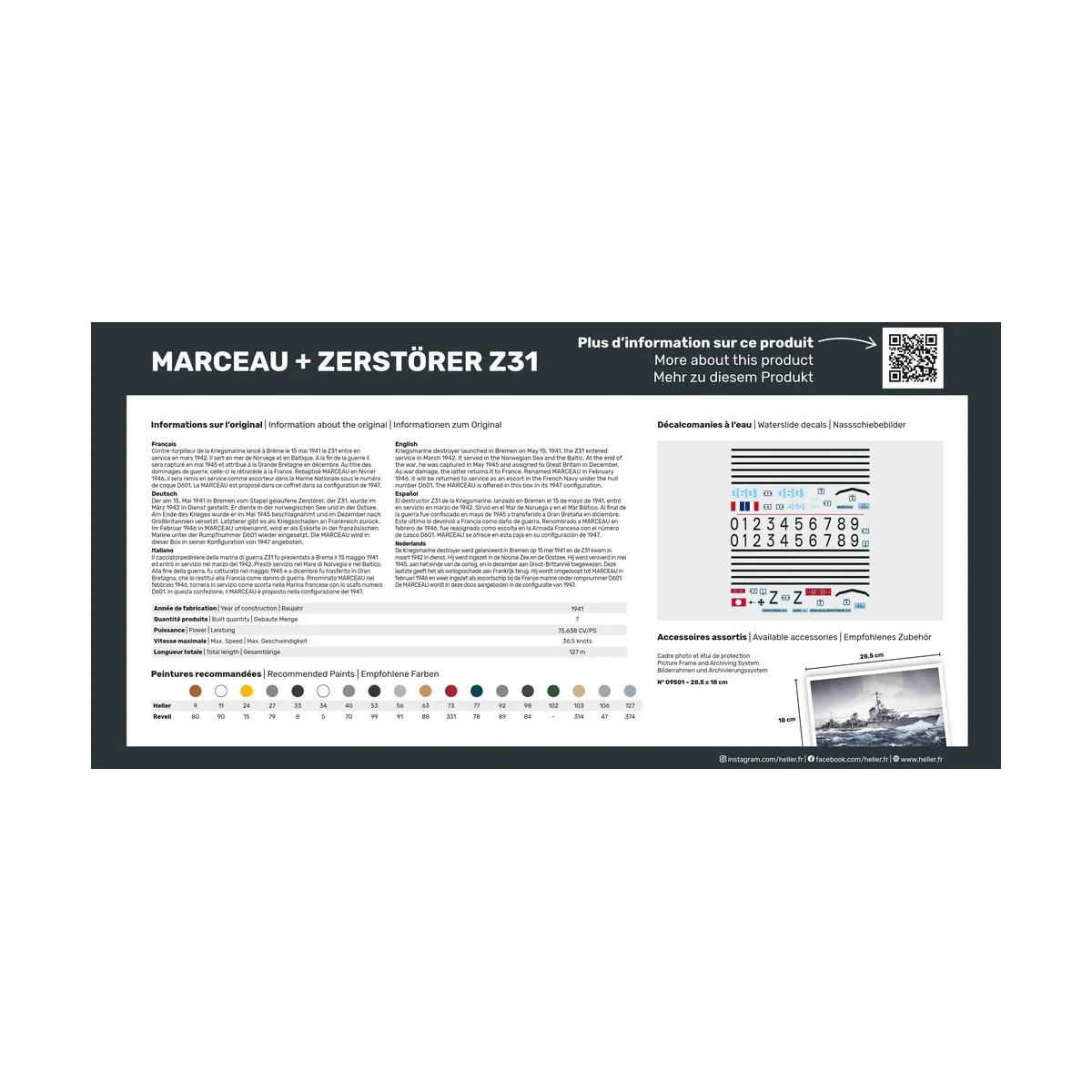 Twin Set Marceau + Zerstörer Z31, 1/400 - Heller 85009 Twin Set Marceau + Zerstörer Z31, 1/400 - Heller 85009