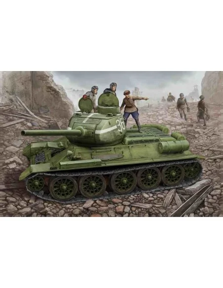 Russian T-34/85 (1944 flattened turret) tank, 1/48 - Hobby Boss 84807