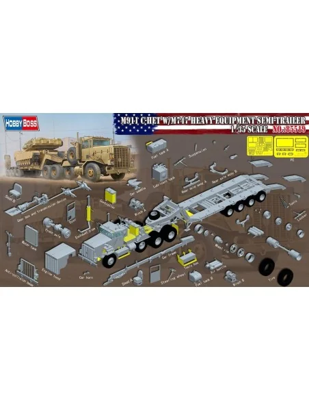 M911 C-HET w/m747 Heavy Equipment Semi- Trailer, 1/35 - Hobby Boss ...