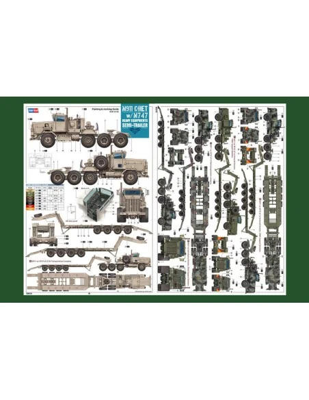 M911 C-HET w/m747 Heavy Equipment Semi- Trailer, 1/35 - Hobby Boss ...