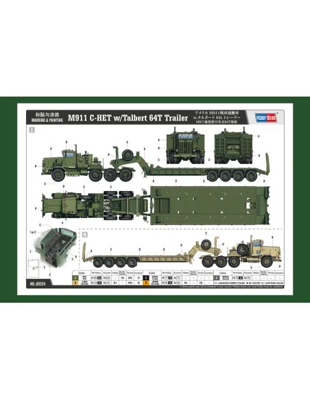 [NO_DESC] M911 C-HET w/Talbert 64T Trailer, 1/35 - Hobby Boss 85524