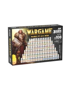 WARGAME PAINT IT ALL BOX 108 COLORS 3GEN - AK Interactive AK11784