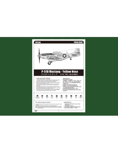 P-51D Mustang-Yellow Nose, 1/48 - Hobby Boss 85808