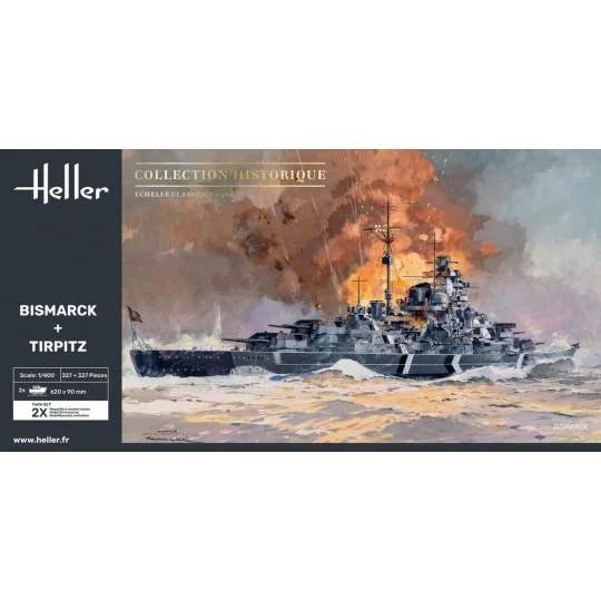 Twin Set Bismarck + Tirpitz, 1/400 - Heller 85078 Twin Set Bismarck + Tirpitz, 1/400 - Heller 85078