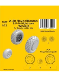 A-20 Havoc/Boston/ P-70 Nighthawk Wheels for Special Hobby, 1/72 - ...
