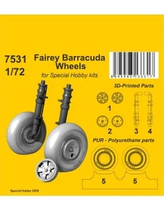 Fairey Barracuda Wheels for Special Hobby, 1/72 - CMK 129-7531