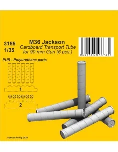 M36 Jackson Cardboard Transport Tube for 90 mm Gun (6 pcs.), 1/35 -...