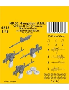 HP.52 Hampden B.Mk.I - Vickers K and Browning Machine Guns (single ...
